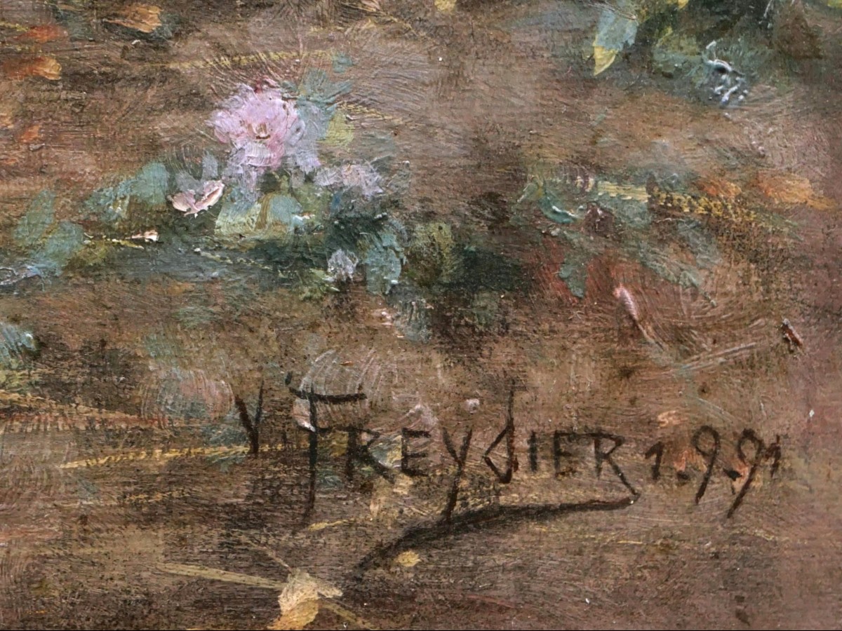 V. Freydier, Young Woman In A Field Of Flowers-photo-3