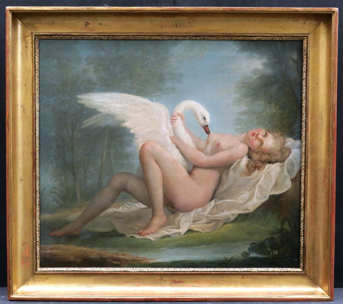 Attribué à Jacques-Antoine VALLIN, Leda et le Cygne-photo-3