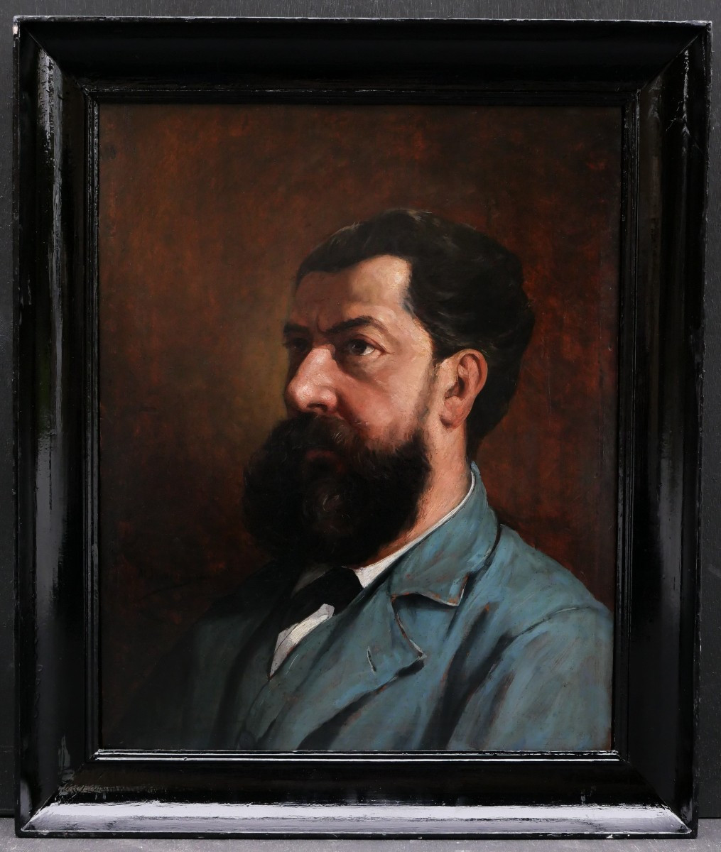 Louis Michel HADENGUE, Portrait d'homme, sans doute un peintre-photo-4