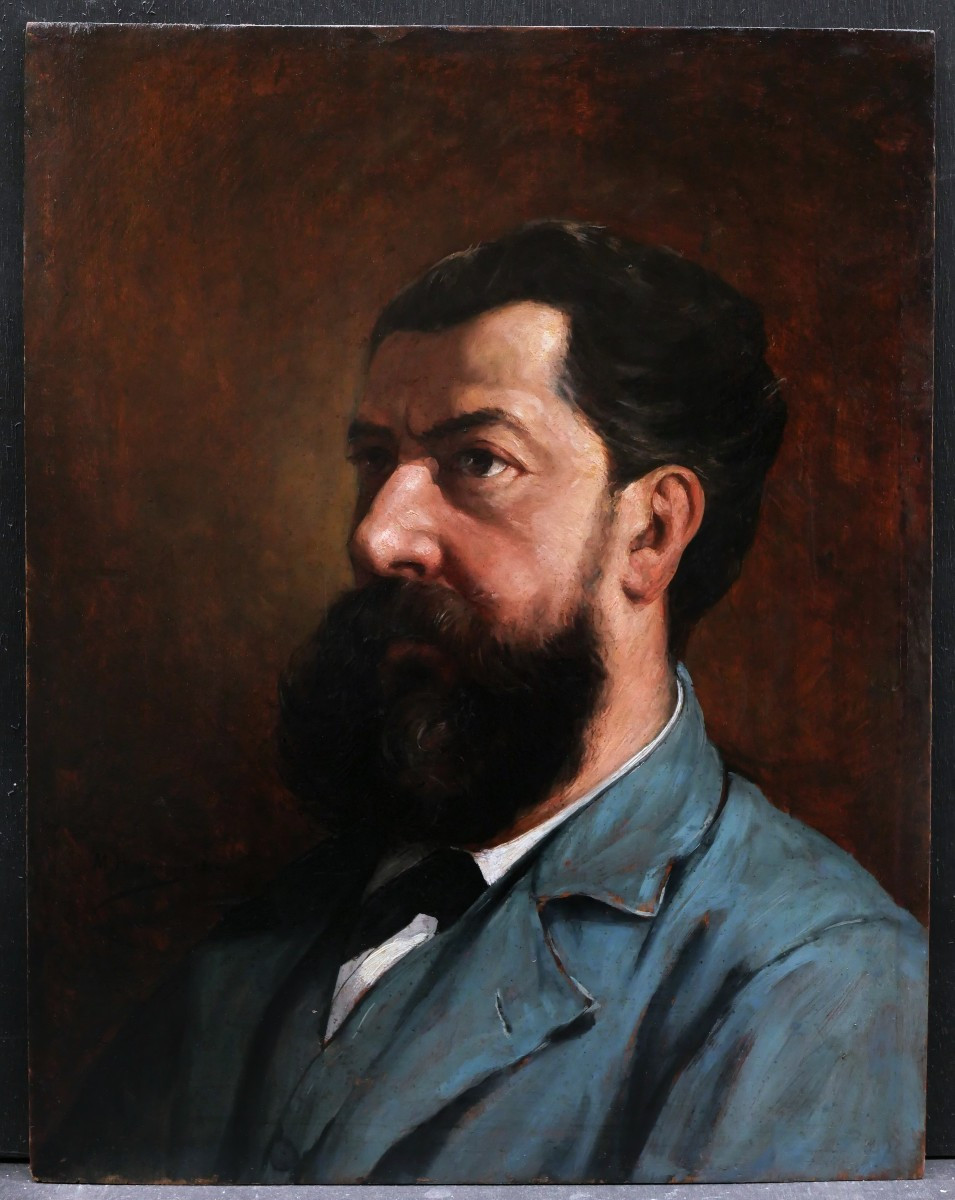 Louis Michel HADENGUE, Portrait d'homme, sans doute un peintre-photo-1