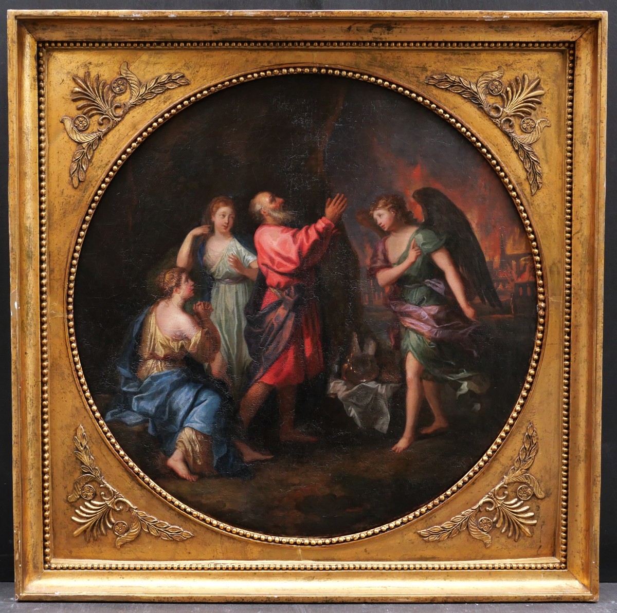 French School Late 17th Century, Lot And His Daughters Fleeing The Destruction Of Sodom-photo-2