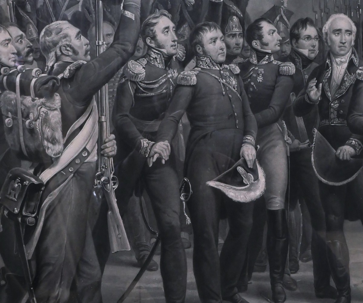 Jean-Pierre Marie JAZET d'après Horace VERNET, Les Adieux de Fontainebleau le 20 avril 1814-photo-1