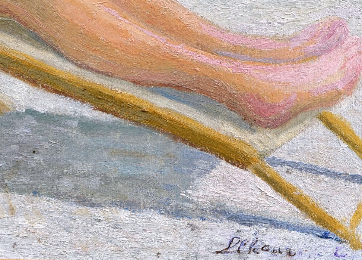 Pierre Delcour, Woman In A Swimsuit Lying In The Sun On A Deckchair, Provence-photo-4