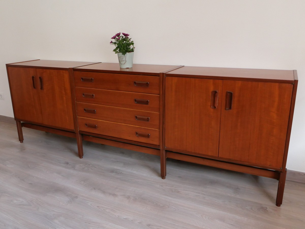 Modular Sideboard Or Buffet In Exotic Wood, Swiss Design From The 1960s-photo-3