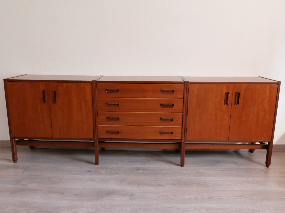 Modular Sideboard Or Buffet In Exotic Wood, Swiss Design From The 1960s-photo-1