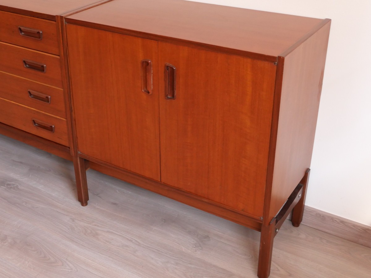 Modular Sideboard Or Buffet In Exotic Wood, Swiss Design From The 1960s-photo-2