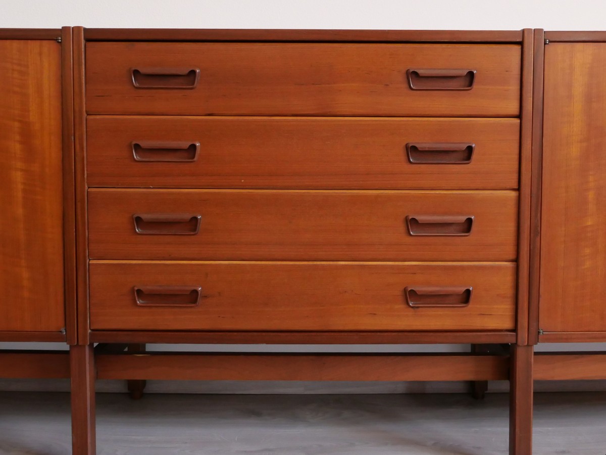 Modular Sideboard Or Buffet In Exotic Wood, Swiss Design From The 1960s-photo-3