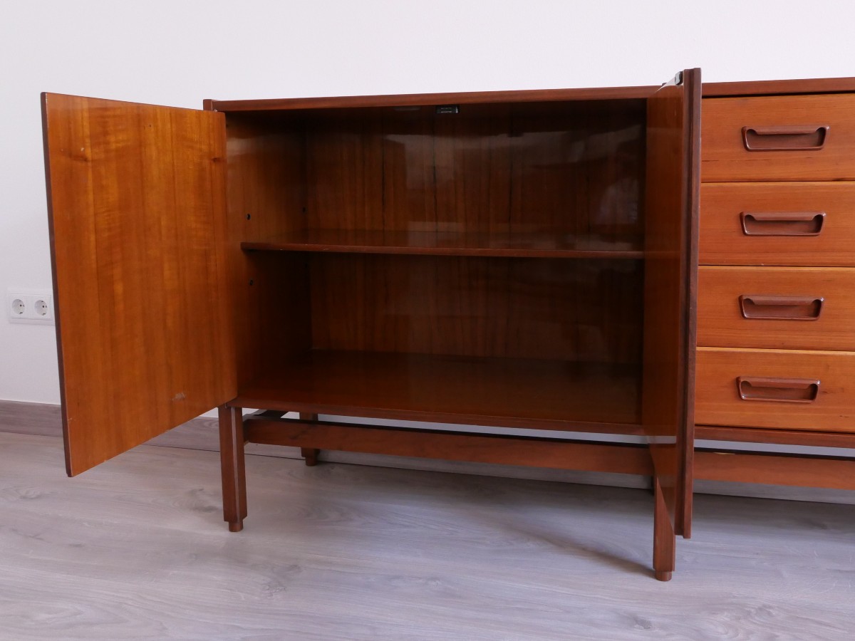 Modular Sideboard Or Buffet In Exotic Wood, Swiss Design From The 1960s-photo-4