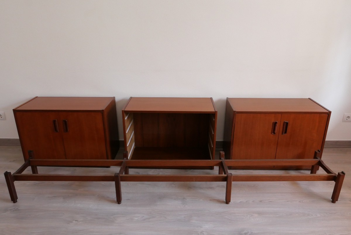Modular Sideboard Or Buffet In Exotic Wood, Swiss Design From The 1960s-photo-7