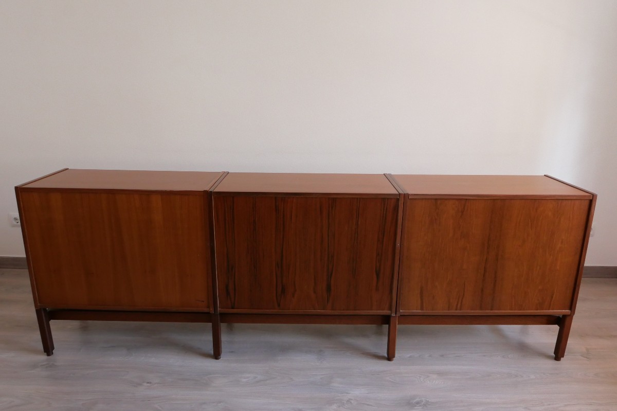 Modular Sideboard Or Buffet In Exotic Wood, Swiss Design From The 1960s-photo-8