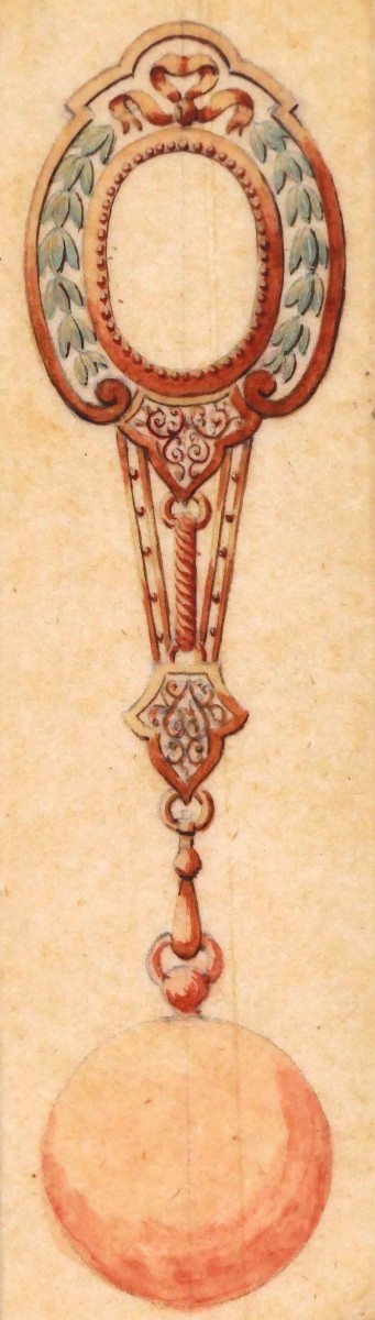 École FRANÇAISE du XIXème siècle, Quatre projets de bijoux-photo-3