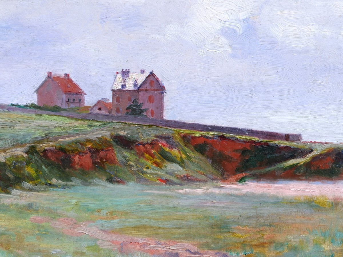 Auguste BELLANGER, Maisons sur la plage à Piriac-sur-Mer en Bretagne-photo-2