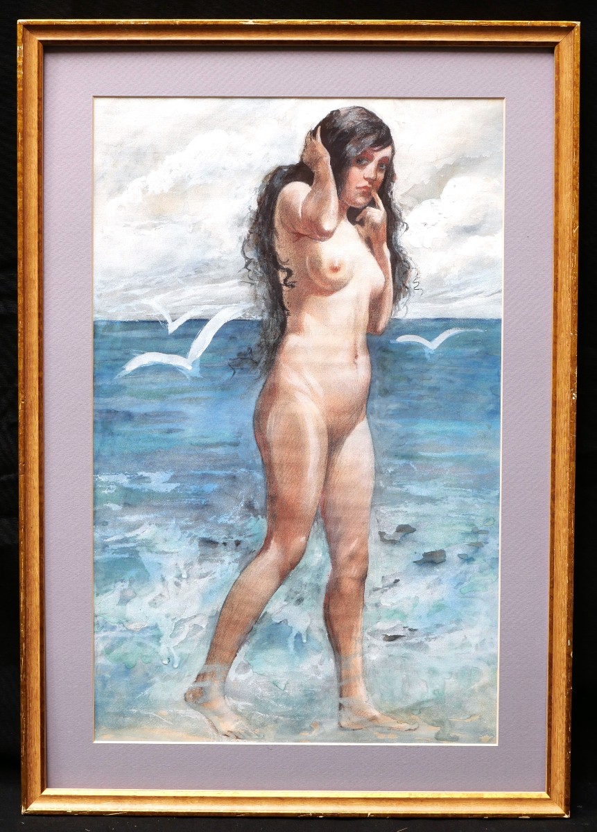 École FRANÇAISE circa 1930 , Baigneuse-photo-4