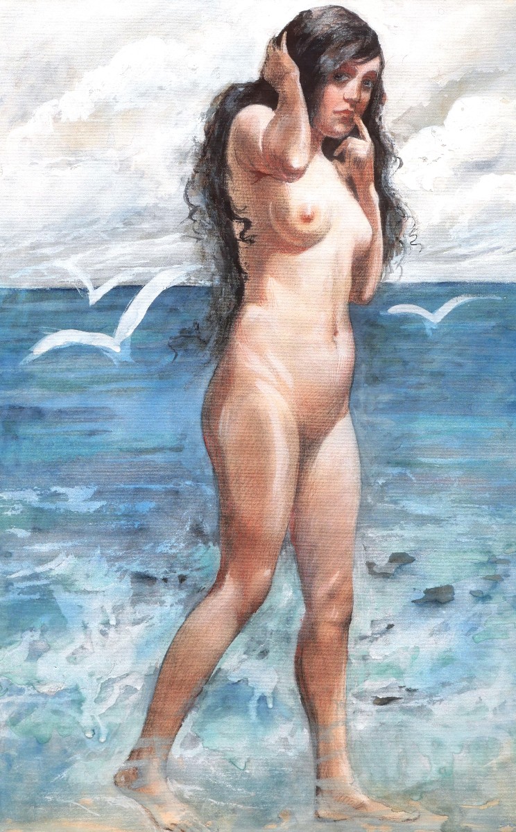 École FRANÇAISE circa 1930 , Baigneuse