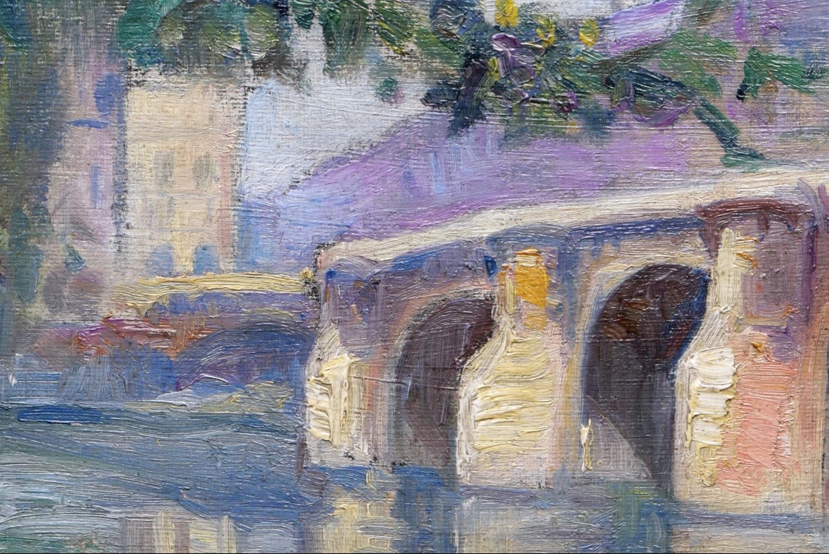 French School Circa 1900-1930, Le Pont Neuf In Paris-photo-2