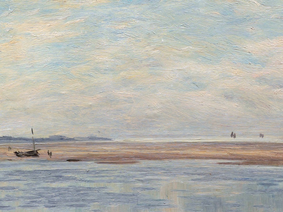 Louis Édouard Joseph BRAQUAVAL, Marée basse en Baie de Somme-photo-2