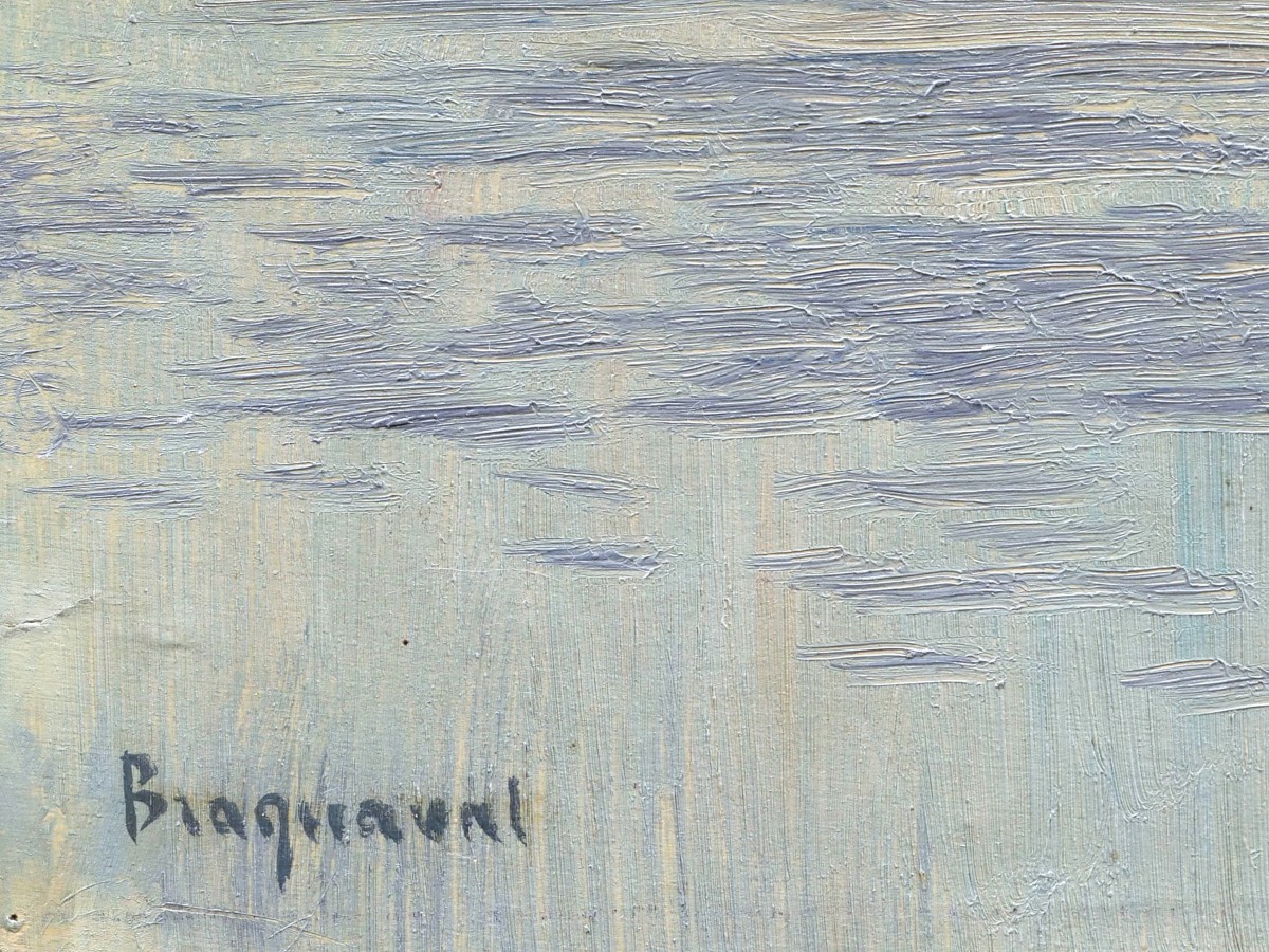 Louis Édouard Joseph BRAQUAVAL, Marée basse en Baie de Somme-photo-3