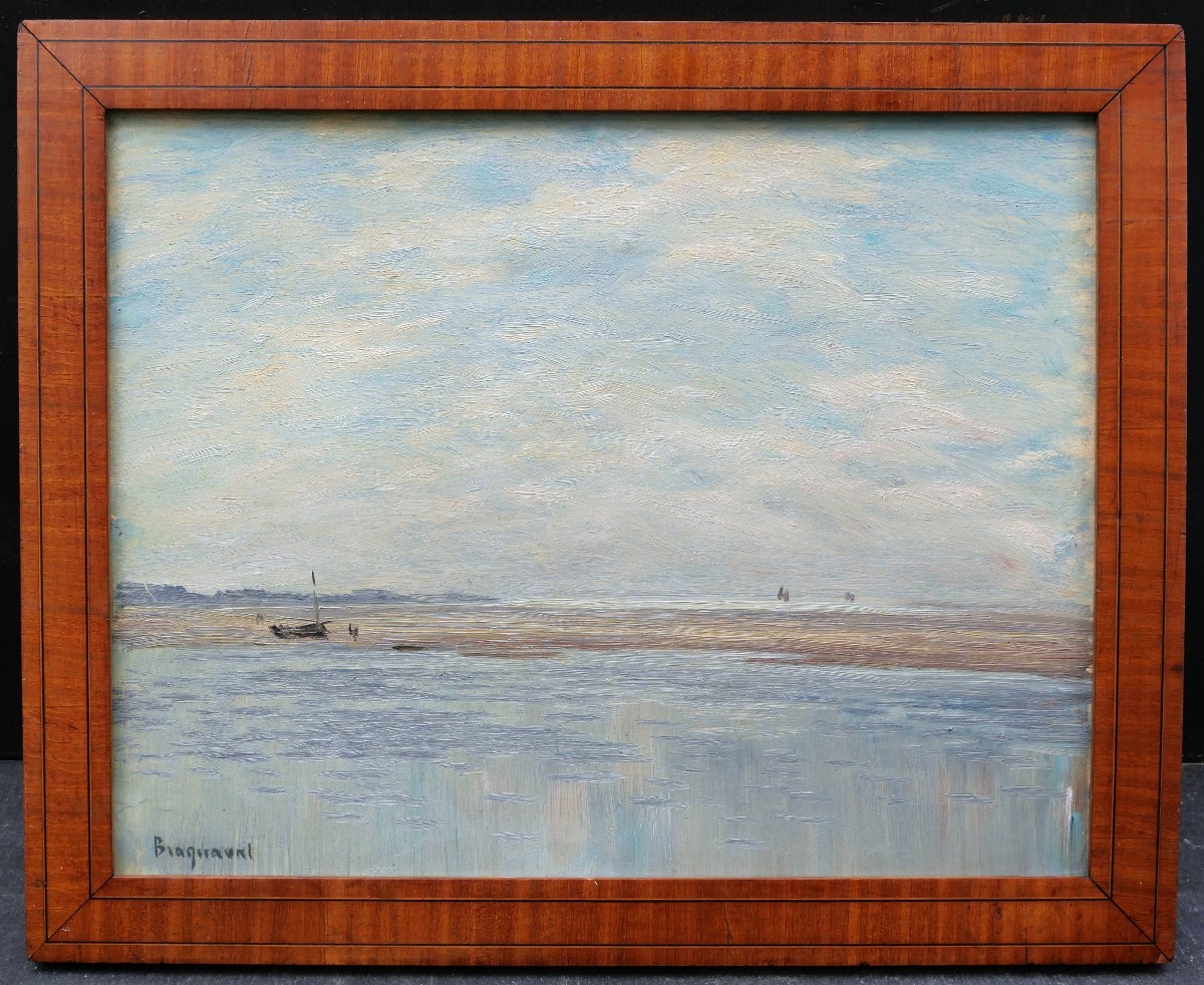 Louis Édouard Joseph BRAQUAVAL, Marée basse en Baie de Somme-photo-4