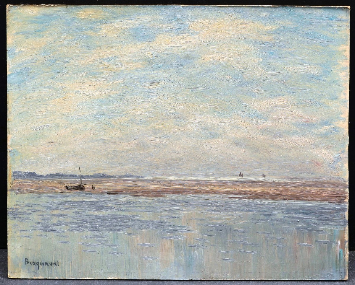 Louis Édouard Joseph BRAQUAVAL, Marée basse en Baie de Somme-photo-1