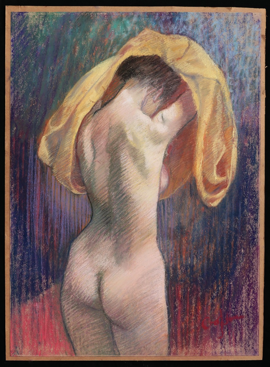 Jacqueline K. Crofton, Nude From Behind With A Yellow Towel (rapt)-photo-1
