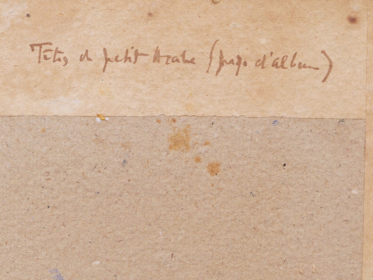 French School In 1928, Three Studies Of The Head Of An Arab Child-photo-4