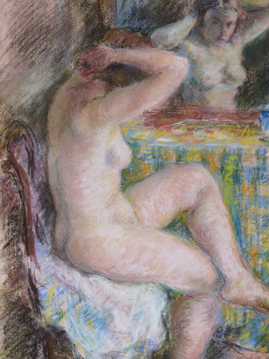 École FRANÇAISE, première moitié du XXème siècle, Nu au miroir, de dos-photo-2