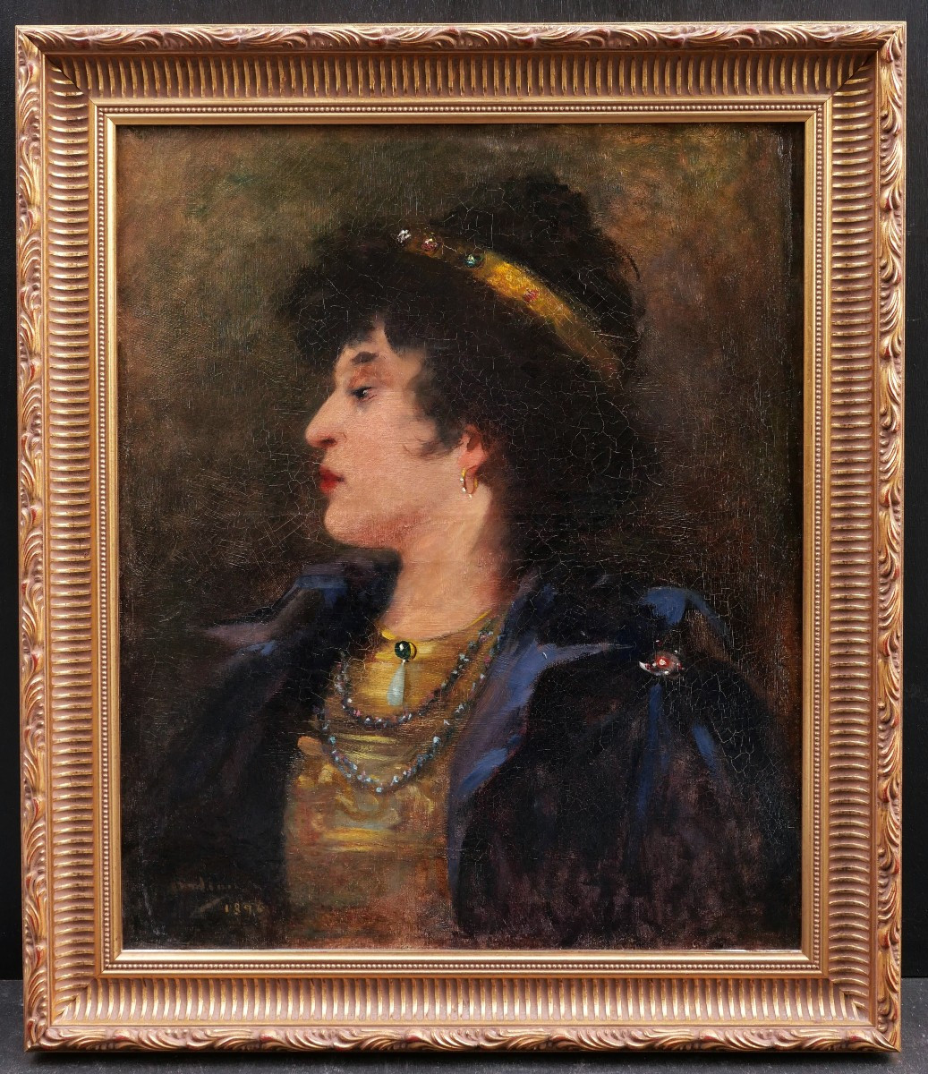 José Mercedes ORTEGA, Portrait de profil d'une femme richement parée, probablement une actrice-photo-4