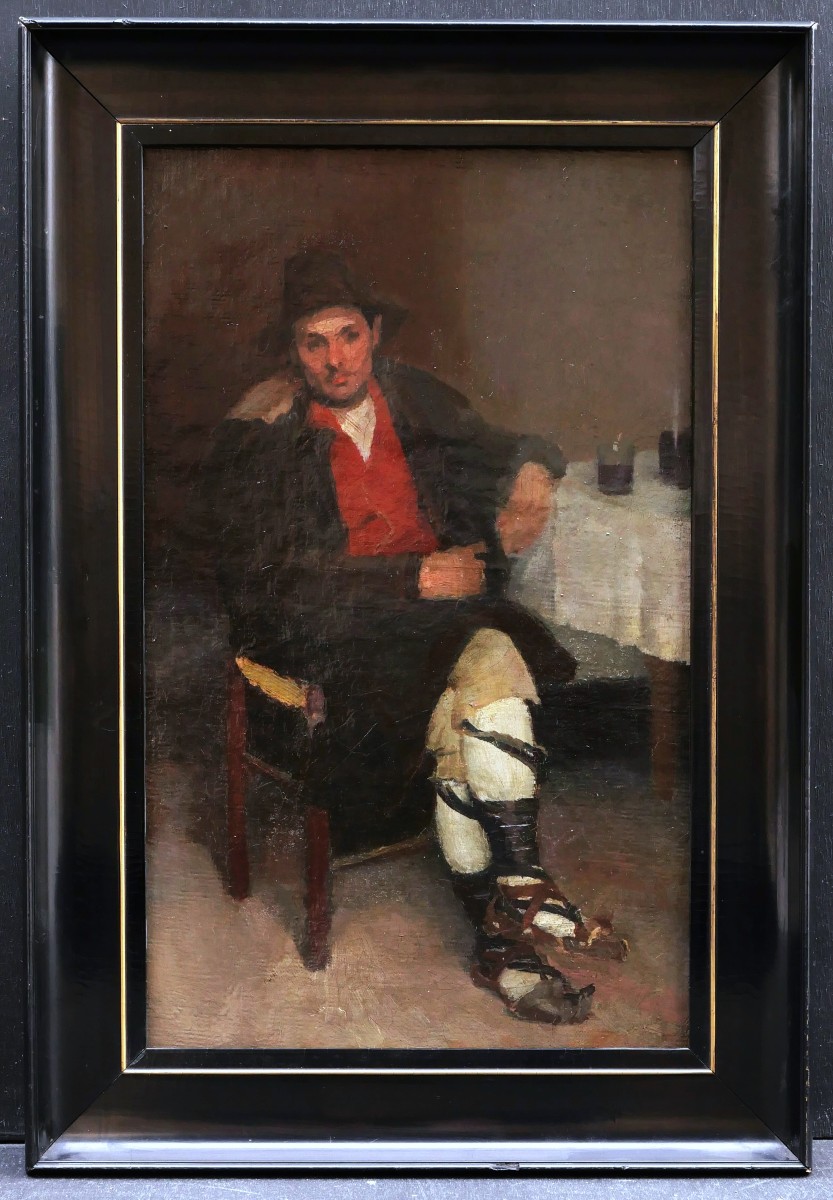 Adrien de WITTE, Paysan italien assis près d'une table-photo-3