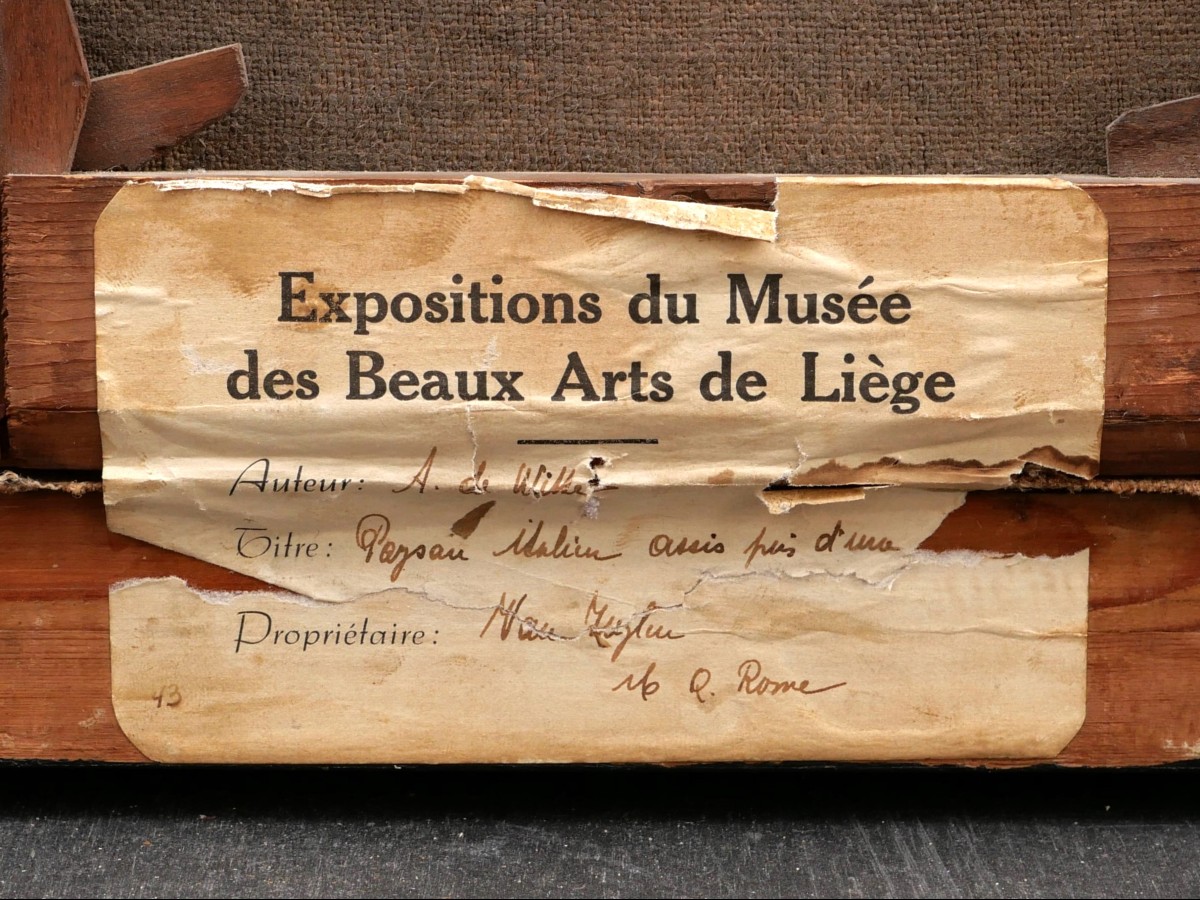 Adrien de WITTE, Paysan italien assis près d'une table-photo-2