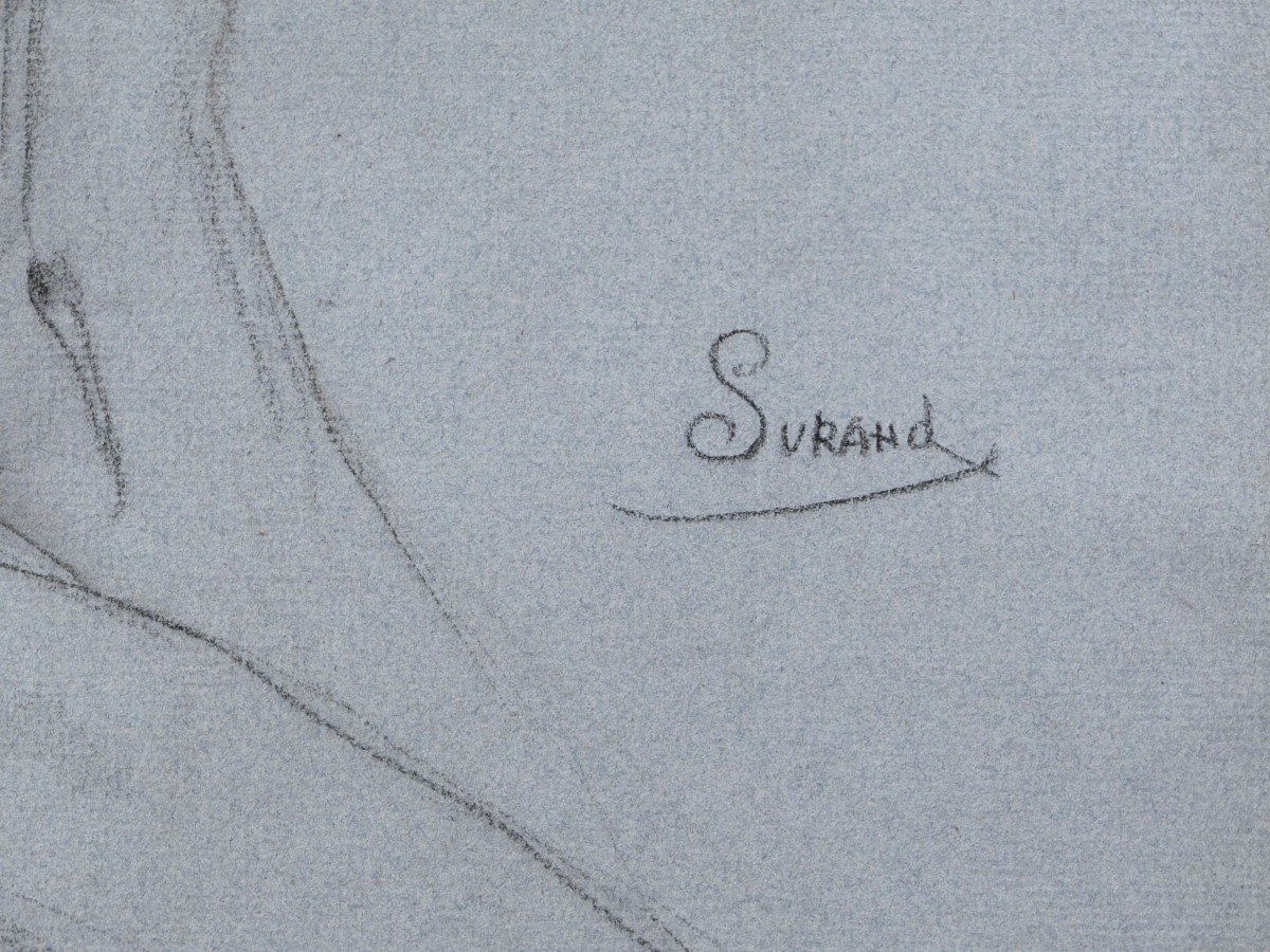 Gustave SURAND, Académie d'homme les bras levés-photo-3