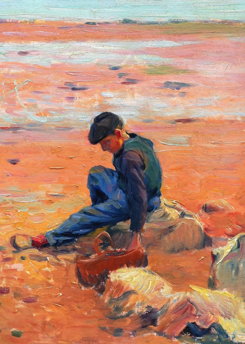 Attribué à Camille BOIRY, Jeune garçon sur la plage-photo-2