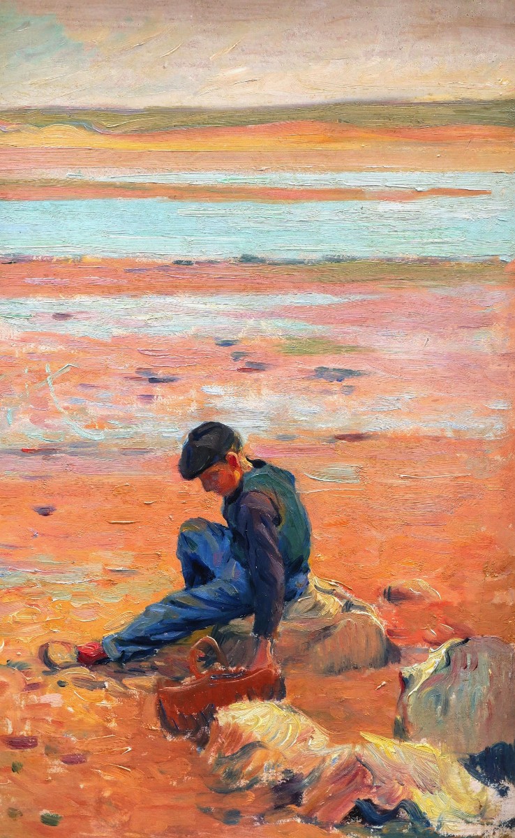 Attribué à Camille BOIRY, Jeune garçon sur la plage