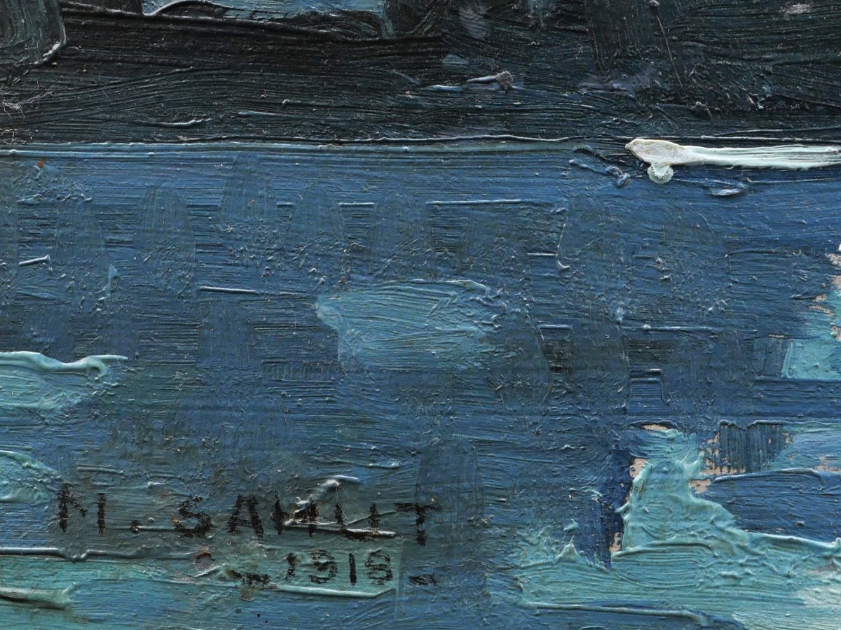 Marcel SAHUT, Paysage expressionniste nocturne-photo-3