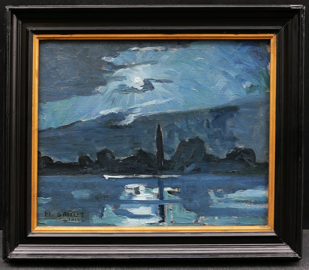 Marcel SAHUT, Paysage expressionniste nocturne-photo-4