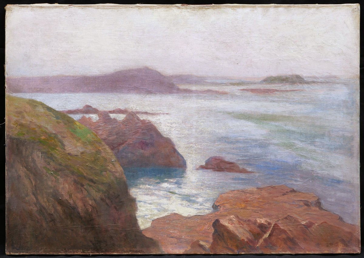 Henri Victor Joseph THIÉBAULT, Côte rocheuse en Bretagne, sans doute à Belle-Île-photo-1