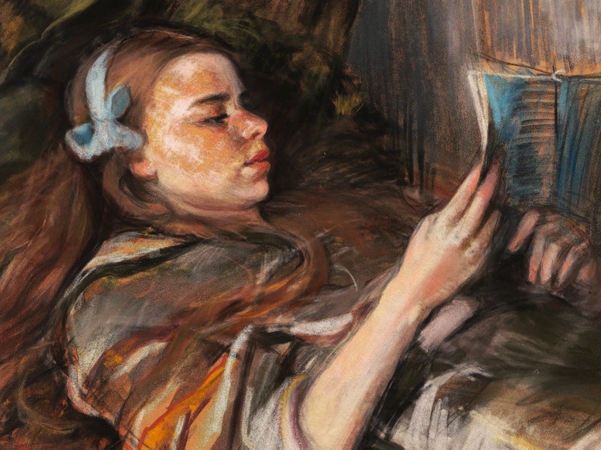 France LEPLAT, Géraldine lisant-photo-2