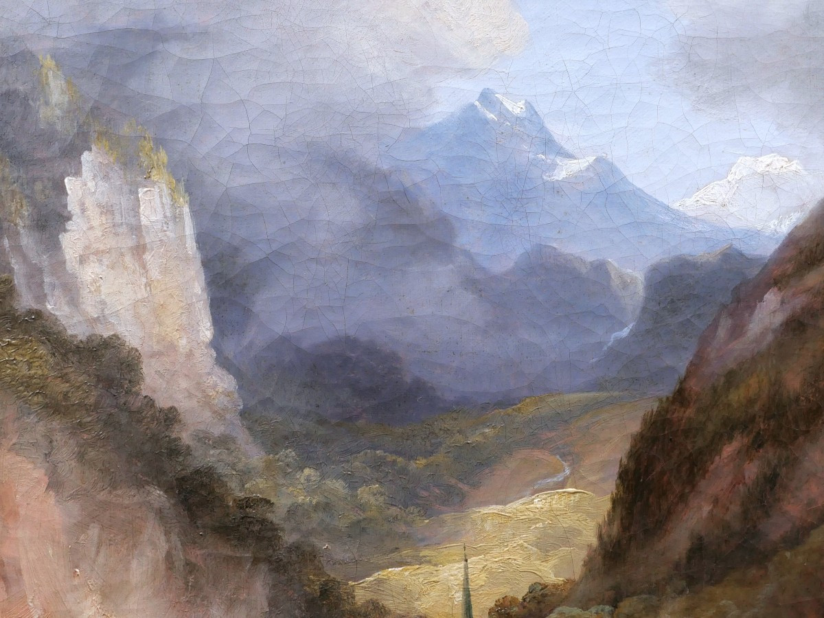 19th-century French School, Lively Romantic Landscape, In Austria Or On The Danube-photo-3