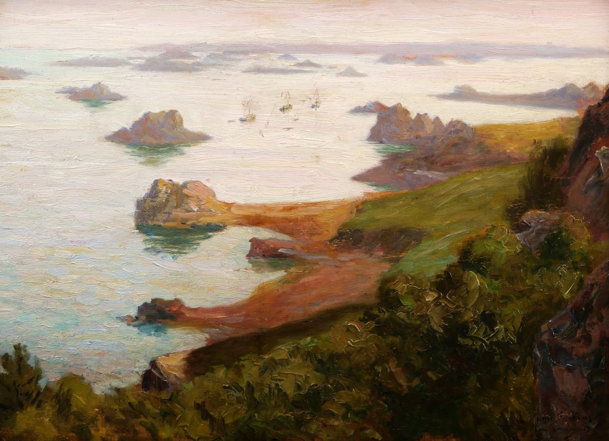 émile Eugène Fauconnier, Landscape In The Bay Of Morlaix In Brittany, Marine Painting