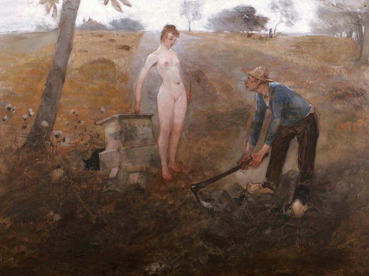 Jacob Henricus MARIS, La Muse à Naintré (Le Chat Noir) TRES GRAND FORMAT