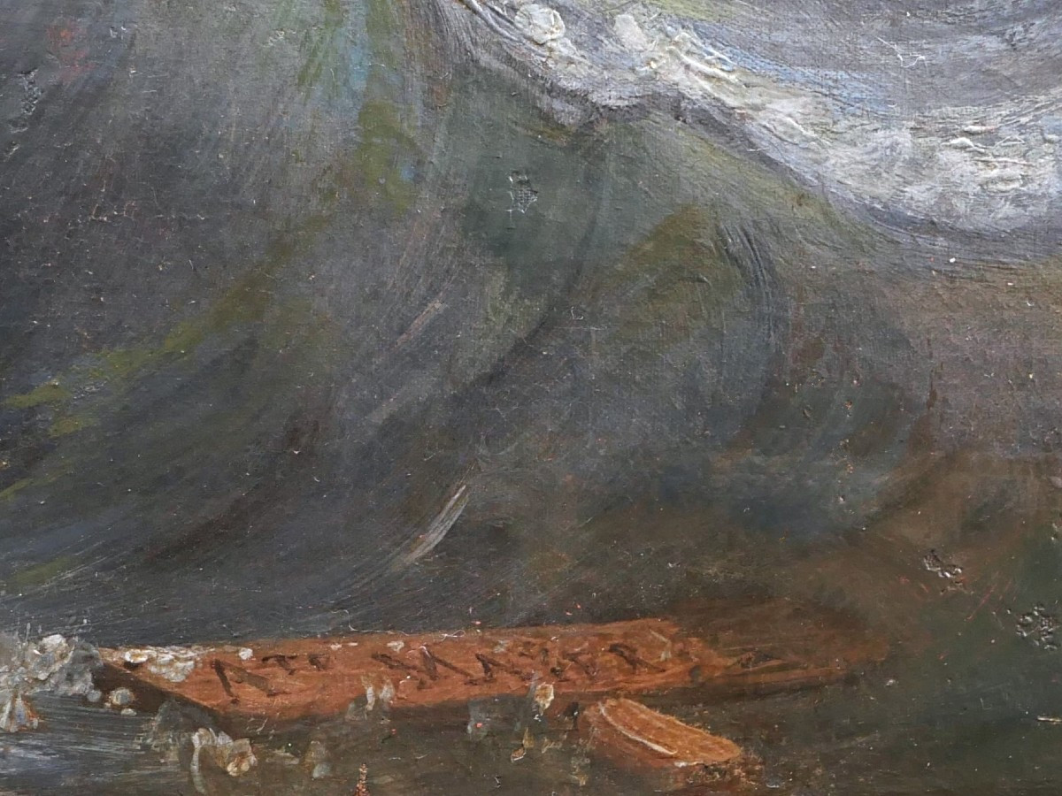 Auguste étienne François Mayer, View Of Magerøya Island In Norway In Rough Weather-photo-1