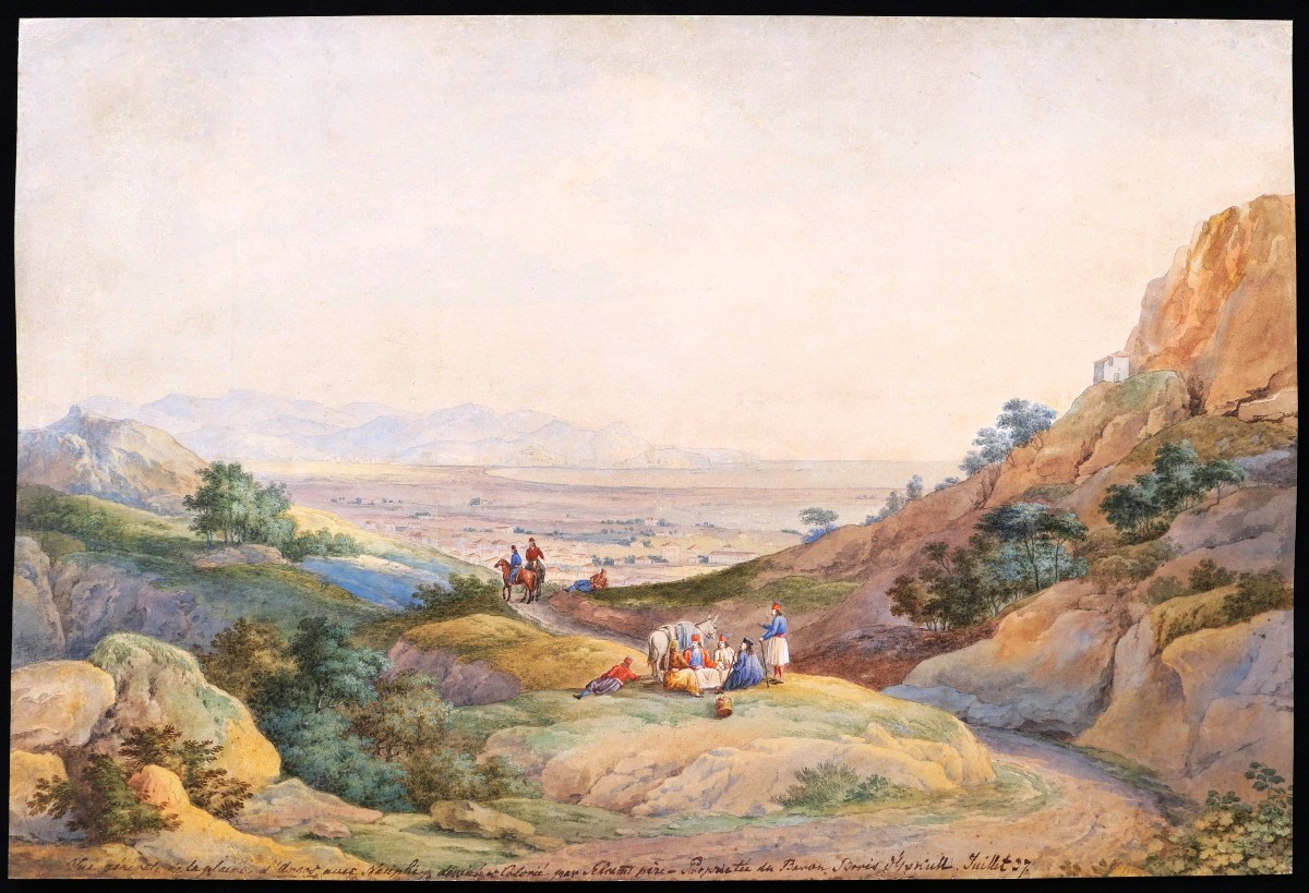 École RUSSE, première moitié du XIXème siècle, Vue animée de la Plaine d'Argos en Grèce-photo-5