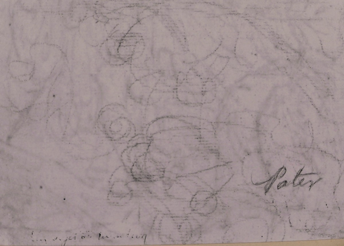 École FRANÇAISE du XVIIIème siècle, Scène interlope, dessin ancien-photo-1