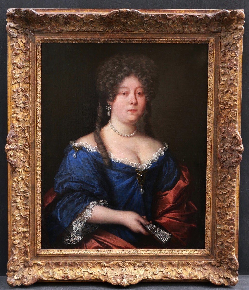École FRANÇAISE fin XVIIème – début XVIIIème siècle, Portrait de femme de qualité -photo-3
