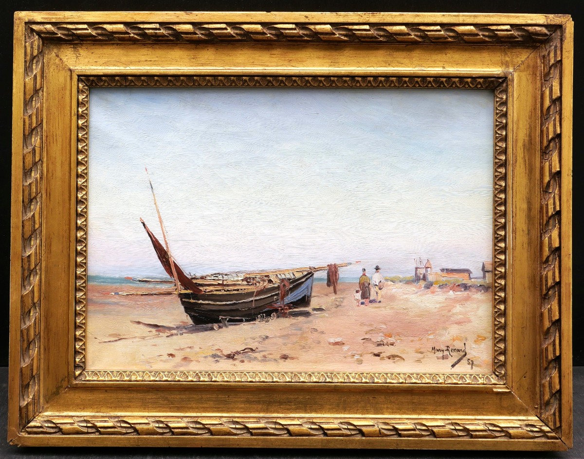 Mary Renard, Family Stroll On The Beach At Ver Sur Mer (calvados, Normandy)-photo-4