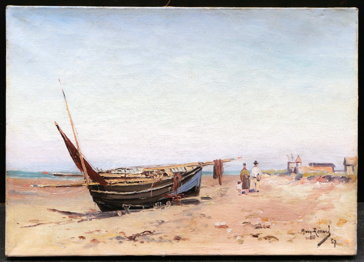 Mary Renard, Family Stroll On The Beach At Ver Sur Mer (calvados, Normandy)-photo-1