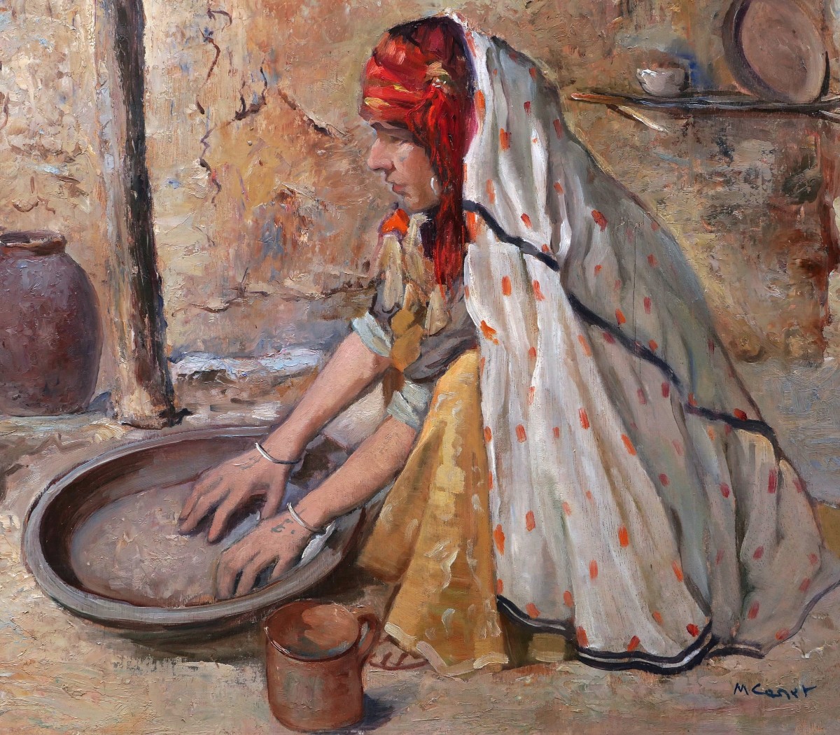 Marcel Canet, Kabyle Woman From Algeria Preparing A Meal-photo-2