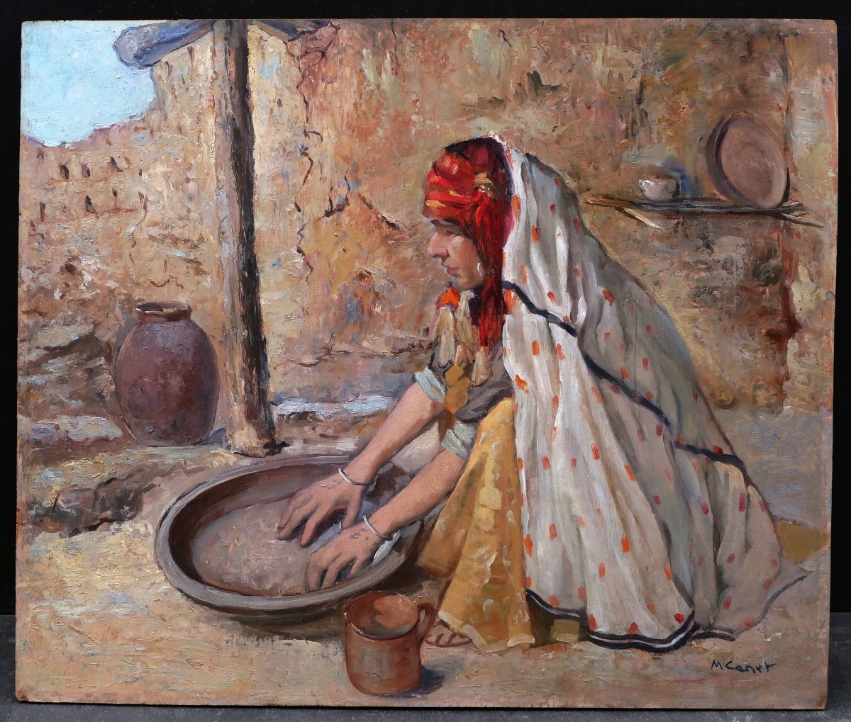 Marcel Canet, Kabyle Woman From Algeria Preparing A Meal-photo-1