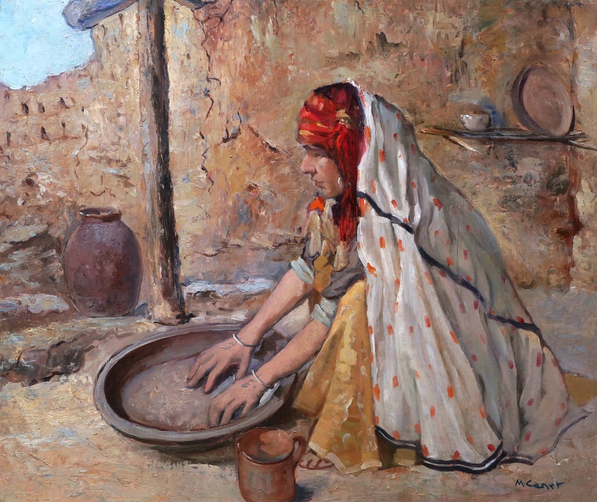 Marcel Canet, Kabyle Woman From Algeria Preparing A Meal