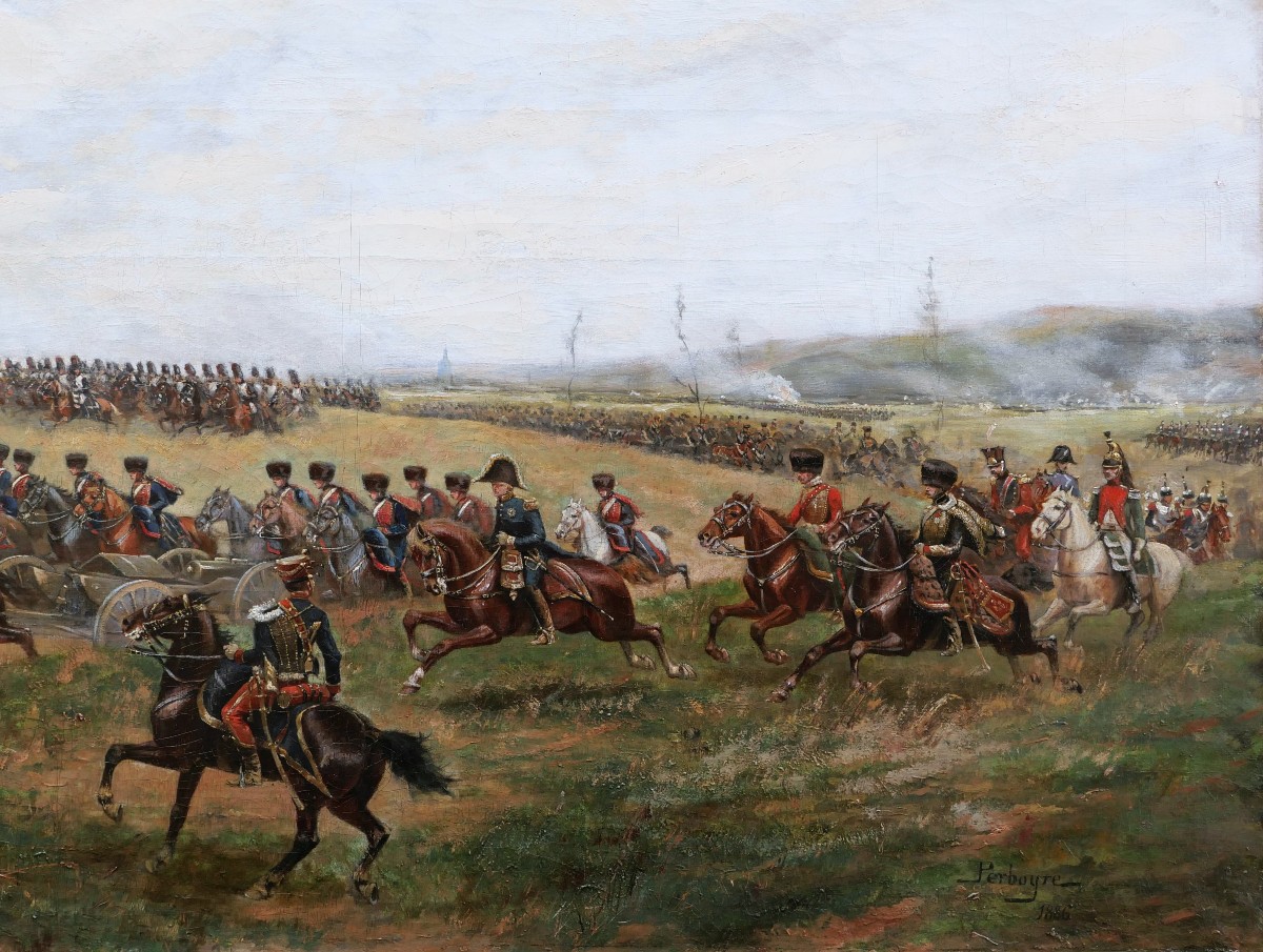 Paul Émile Léon PERBOYRE, La Bataille de Leipzig (GRAND FORMAT)-photo-1