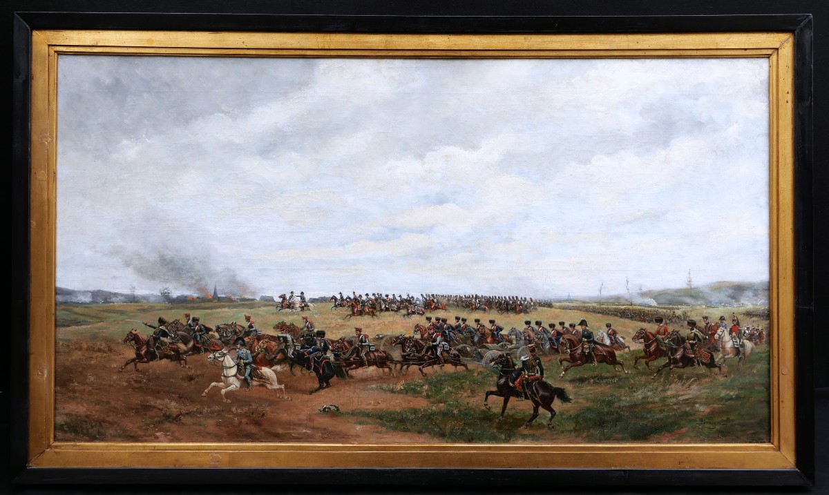 Paul Émile Léon PERBOYRE, La Bataille de Leipzig (GRAND FORMAT)-photo-3